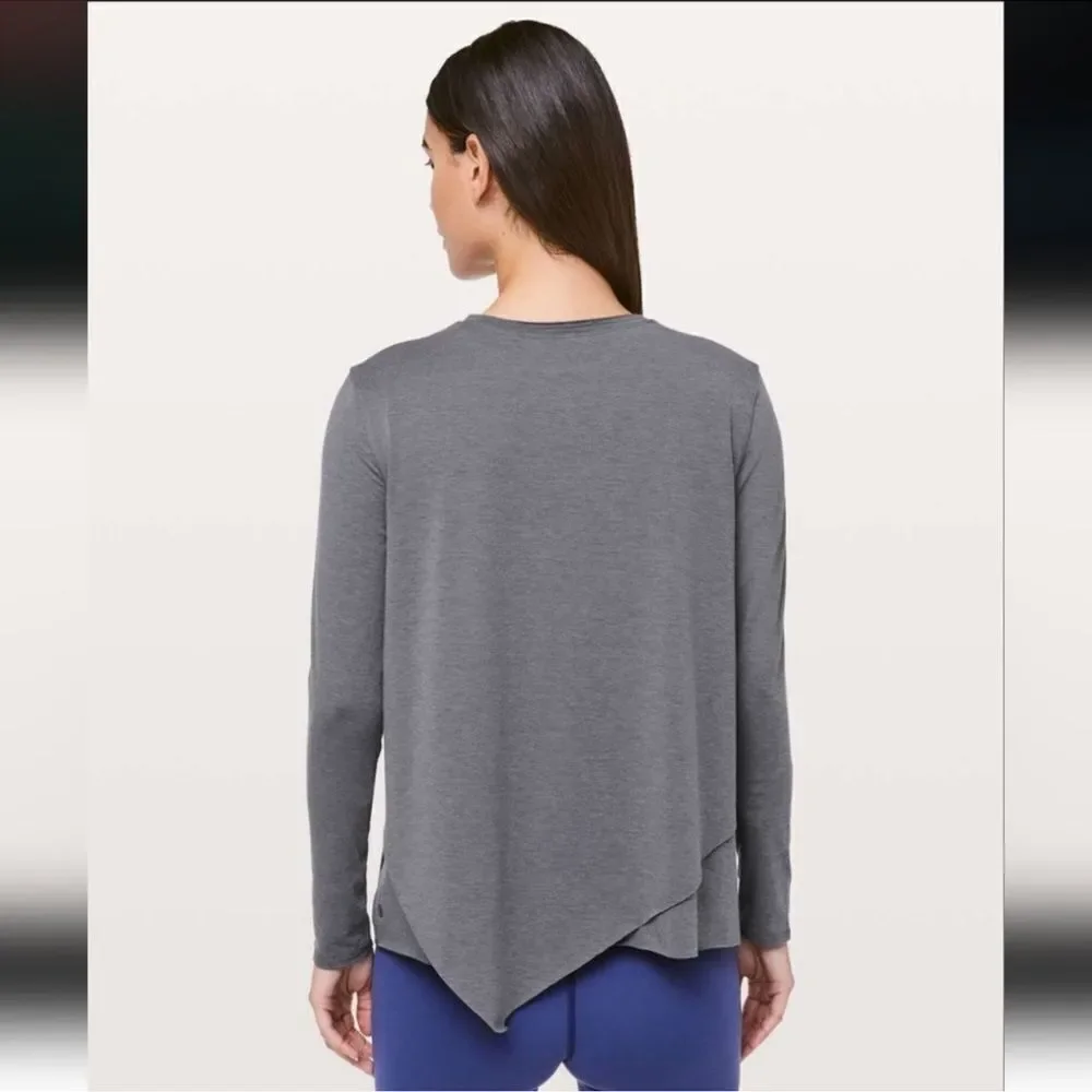 Lululemon Sweetest Day Long Sleeve Tencel Top In Heathered Titanium Size 4